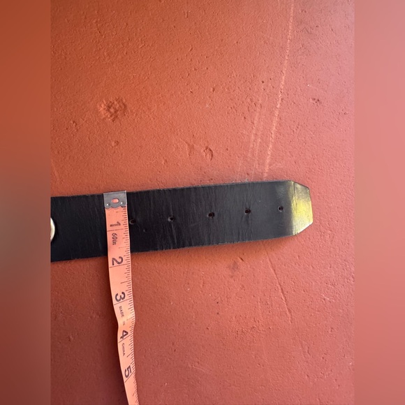 80s-90s Vintage Black Leather Harness belt - Picture 7 of 8